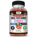 Kaya Naturals Adulto Multi Vitamina Gummy, Biotina, Vitamina A, B-12, C &amp; E, Incluyendo Zinc, ácido fólico, sabor a fresa - Multivitaminas libres de gluten Gummies de adultos dulces