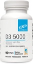 XYMOGEN D3 5000 - Vitamina Biodisponible D3 5000 UI (125 mcg) - Alta Potencia Vitamina D Suplemento de Apoyo Salud Inmunitaria, Hueso + Salud cardíaca (90 Gelatin Softgels)