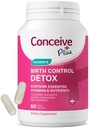 PLUS CONCEIVE Suplemento Detox - Vitaminas Prenatales Mejores para Mujeres - Apoyo Saldo hormonal &amp; Salud Ovárica - Esencial para Mujeres Tratando de Concebir - Suplementos dietéticos - 60 cápsulas