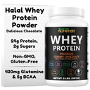 SHIFAA NUTRITION 2 Lbs Halal Whey Protein Powder Creamy Chocolate. 24g Protein, 5g BCAAs & 420mg Glutamine. para la construcción de músculos magros &amp; recuperación. Libre de azúcar, sin gluten, sin gluten