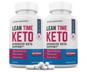 (2 Pack) Lean Time Keto Pills 1275MG New &amp; Improved Formula Contains Apple Sider Vinegar Extra Virgin Olive Oil Powder Green Tea Leaf 120 Capsules