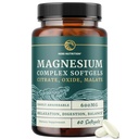 Triple Magnesio Softgels ← Citrate, Malate, " Oxide TEN Highly Absorbable Magnesium Supplement for Digestion, Calm, Leg Cramps, " Sleep Support TEN 300mg Complex TEN Easy to Swallow Soft Gels ← 60 Con