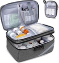 Trunab Bolsa de almacenamiento de medicamentos con cerradura de combinación, organizador de botellas cerrables, caja de carga de medicamentos de viaje para caja de medicina, receta, vitaminas, suplementos o suministros médicos