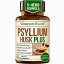 Suplemento de fibra con 1080mg Psyllium Husk Powder, Elm Slippery para Hombres, Ginger Root – High Fiber Pills for Regularity, Digestive & Gut Health – Gentle on Stomach 60 Psyllium Husk Capsules