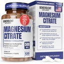 Citrate de Magnesio Premium 500mg Capsules (Citrato de Magnesio) Alta Absorción Fórmula Chelated Buffered Citrate to Support Digestión, Bone, Sleep &amp; Muscle Health - 120 Capsules