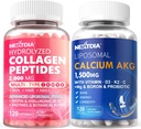 Pilles de colágeno hidrolizado + Calcio Liposomal AKG Suplemento 1500mg