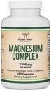 Suplemento Complejo de Magnesio 180 cápsulas (426mg Magnesio Elemental Proveido por 2.300mg de Ocho Formas Diferentes de Magnesio) MAG-8 Proporciona un valor 100% diario recomendado de Magnesio por Madera Doble