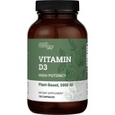 Vitamina Vegana D3 5000 iu Suplemento - Suplementos Puro, de alta potencia para la salud inmune &amp; huesos fuertes Soporte - Vitamina D 5000 iu - 120 cápsulas, suministro de 4 meses