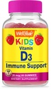 WellSí Niños Vitamina D3 Gummies - 1000 UI (25 mcg)- Apoyos Fortaleza ósea e inmunidad - No Gluten-Free - Sabor de frambuesa - Suplemento nutricional - 60 Servimientos
