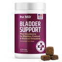 Pet MD Bladder Support Plus Cranberry for Dogs - Soporte Control de vejiga & Urinary Tract Health - Ayuda Alimentar perros UTI & Incontinence - Wild Yam Root & Cranberry Bladder Bites for Dogs - 60 ct