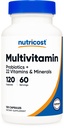 Nutricost Multivitamina con Probióticos 120 cápsulas vegetarianas - Empaquetado con vitaminas &amp; minerales