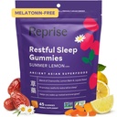 Melatonin Free Natural Sleep Aid Gummies for Adults  NO Melatonin ← Herbal Jujube " Chamomile, Lemon Balm - Deep Sleep Supplement " Relax for zzz, 45 Vegan Gummies (45 Gummies (1 Pack))
