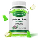 Orgánica de gomas de raíz valeriana, Suplemento herbal para la relajación &amp; soporte de humor, gomas de sueño sin melatonina para adultos, vegano, no GMO, Apple Flavor, 60 condes