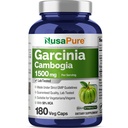 NusaPure Garcinia Cambogia 180 Veggie Capsules 1500mg (Vegetariano, No GMO, Vegan)