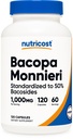 Nutricost Bacopa Monnieri 1000mg, 120 Capsules (60 Servings) - Non-GMO, Gluten Free, and Vegetarian Friendly