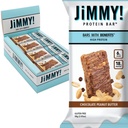 JiMMYBAR! Chocolate Peanut Butter Protein Bares 18g Protein Bar, 6g Bajo Azúcar - 12 Conde - 58g Bares de Salud - Snack Funcional con Peanuts Reales &amp; Chocolate Mano Deslumbrado