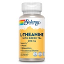 SOLARAY L-Theanine 200mg con té verde - Modo saludable, relajación y estrés ocasional Apoyo - Lab Verificado, Vegan, Gluten Gratis - 45 Servimientos, 45 VegCaps