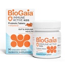 BioGaia Immune Active Kids ← Probiótico + Vitamina D Silencio para la salud digestiva e inmunitaria Edades 3+ ← Allergen, Dairy, Soy &amp; Gluten Free ← Confianzada por los pediatras TEN 30 Day Supply TEN Orange Flavored Chewable