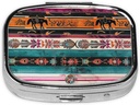 Caballo Impreso Organizador de Píldora cuadrada con 2 Compartimientos, Caja de Píldora Mini Portable para Medicina, Vitamina, Aceite de Pesca, Suplementos