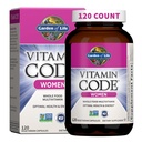 Jardín de Vida Multivitamínico para Mujeres, Código de Vitamina Mujeres Multi - Mujeres Alimentarias enteras Multi Vitaminas, Hierro, Folato no Ácido Fólico, Vitamina A y Probióticos para Mujer Energía, 120 cápsulas vegetarianas