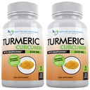 Curcumina Turmérica con Bioperina - 360 cápsulas vegetales - 2250mg 95% Curcuminoides con suplemento de pimienta negra y Triphala (Pack of 2)