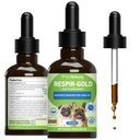 Pet Wellbeing Respir-Gold for Dogs - Supports Healthy Breathing, Open Airways, Respiratory Support, Black Cumin, Horehound, Grindelia - Veterinarian-Formulated Herbal Suplemento 2 oz (59 ml)