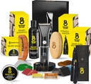 The Beard Club Men's Grooming Kit with Professional Cordless Electric Rechargeable Hair & Mustache/Beard Trimmer, Straight Edge Razor, Shampoo, Balm, Brush &amp; Comb Gift Set