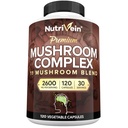Nutrivein Premium Mushroom Suplemento 2600 mg- Bottle 120 Capsules- 11 Complejo Nootrópico de Mushroom - Lion's Mane, Cordyceps, Chaga, Reishi, Turquía Tail,Maitake,Shiitake, Agaricus, White Button, Oyster