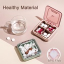 Caja de Píldora Pequeña, Caja de Píldora Gratuita BPA con 4 Compartmenstos Grandes para Tener Vitaminas, Caja de Píldora Portable Moistureproof Organizador para Viajar (Green)
