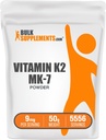 BulkSupplements.com Vitamina K2 Powder - Vitamina K2 MK-7, como Menaquinone Powder - K2 Suplemento Vitamina para Wellness, Gluten Gratis, 9 mg por Serving, 50g (1.8 oz) (Pack of 1)