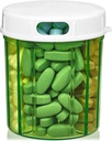 Dispensador de Organizador de Píldora Ronda - Cajas de Píldora con 4 Compartimientos para Medicación, Vitaminas &amp; Suplementos Botella Caja de Recordatorio de Casos de Píldora