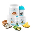 Sí Puedes! Detox Plus Kit, Limpieza diaria Recambio de fibra pura, Mezcla de bebida, Booster de afeitar &amp; Suplemento, Kit de limpieza corporal para mujeres, Limpieza diaria - Dulce de Leche, Aloe Vera Peach Lemonade