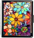 Organizador de píldoras de viaje Caja pequeña para Esenciales de púrpura 7 días Caja de píldoras lindas con espejo caja de pill portátil para bolsillo o púrpura Containe Travel Gifts (Flores de cristal manchas)
