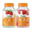 Lifeable Vitamin C 1050mg + Vitamin D3 + Vitamin K2, Gummies Bundle - Great Tasting, Vitamin Supplement, Gluten Free, GMO Free, Chewable Gummy