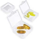 Pequeñas cajas de píldoras Organizadores 3 Pack, Caja de píldoras diarias Mini de un día Contenedor portátil para bolsillo de bolsillo pequeño caja de carga (White)