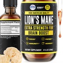 HERBIFY Lions Mane Suplemento - Daily Mushroom Suplemento para la memoria, Focus " Clarity - Brain Booster - Lions Mane Tincture for Immune Support - 4 Fl oz