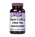 BlueBonnet Vitamina C 500 mg más Rosehips cápsulas vegetales, 180 conteo