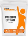 BulkSupplements.com Calcio Citrate Powder - Suplemento de calcio, Alta Bioavailable - Sin sabor, 4.5g por Serving, 100g (3.5 oz) (Pack of 1)