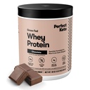 Perfect Keto Pure Whey Protein Powder Isolate Delicious 100% Grass Fed Meal Replacement Shake No Artificials, Gluten Free, Soy Free, Non-GMO (Chocolate)