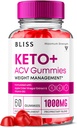 Bliss Keto ACV Gummies Soporte avanzado, Bliss Keto Gummies, Keto Bliss Maximum Strength Keto+ ACV Apple Sider Vinegar Folate Vitamin Supplement, Blissketo Keto+ACV 1000MG Folic Acid (60 Gummies)