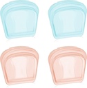 Nuenen 4 piezas Pequeña píldora abierta portátil bolsa de silicona bolsa de bolsillo de almacenamiento de la medicina reutilizable bolsillo de almacenamiento de la pila de viaje claro Bolso de organizador resealable Pouches(Blue, oro rosa)