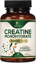 Cretina Monohydrate Capsules 3000mg – Best Micronized Creatine Powder - Supports Lean Muscle, Strength, Energy, " Endurance - Nature's Supplement, Non-GMO, Gluten Free for Women ' Hombre - 60 cápsulas