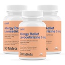 Curist Genérico Levocetirizine Dihidrocloruro 5mg Bulk (270 Tablets), Alergia Píldoras, 24 horas Alivio de Alergia - Medicina de Alergia (3 Packs de 90 Tabletas)