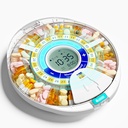 Dispensador automático de píldoras mejorado para las personas mayores con Alarma: Máquina de dispensador inteligente de píldoras con 28 ranuras, tecnología mix-proof y LCD XL, Durabilidad mejorada para la gestión diaria de medicina