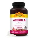 Country Life Acerola Vitamina C Complex, 500mg, Chewable Berry Flavored Wafers, Supports Immune Health, 90 Wafers, Certified Gluten Free by GFCO, Certified Vegan by AVA
