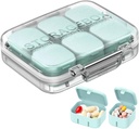 Organizador de píldoras SOFISO 4/6 Grid Free Assembly Travel Medicine Organizer 10 Day Pill Organizer Portable Pill Box Waterproof Pill Case Daily Medication Carry Case for Vitamins, Fish Oils, Supplements