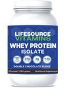 LifeSource Vitamins 3 lb - US Dairy Cows Grass Fed Whey Protein Isolate - Double Chocolate Fudge endulzado w/Stevia - 3 lb Powder
