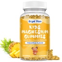 Magnesio Gummies para niños - Suplemento de Citrato de Magnesio con Vitamina B6, L-theanina, Chamomile &amp; Lemon Balm - Magnesio calma para adultos y niños