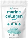 Micro Ingredientes Marine Collagen Peptides Powder, 1 lb  duración Tipo I Marine Collagen + Natural Protein ← Wild-Caught Fish Source ← Desarrollado ← Apoya el cabello, la piel y la salud conjunta ← Pescatarian, No GMO