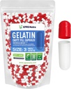 XPRS Nutra Size 3 Empty Capsules - 1000 Conde Empty Gelatin Capsules - Pills DIY Capsule Filling - Pure Bovine Pill Gel Caps Fillable for Do-It-Yourself Vitamins and Supplements (Red/White)